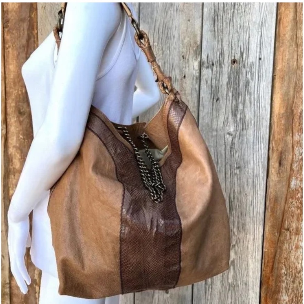 Theory Distressed Hobo Shoulder Bag with Dust Bag